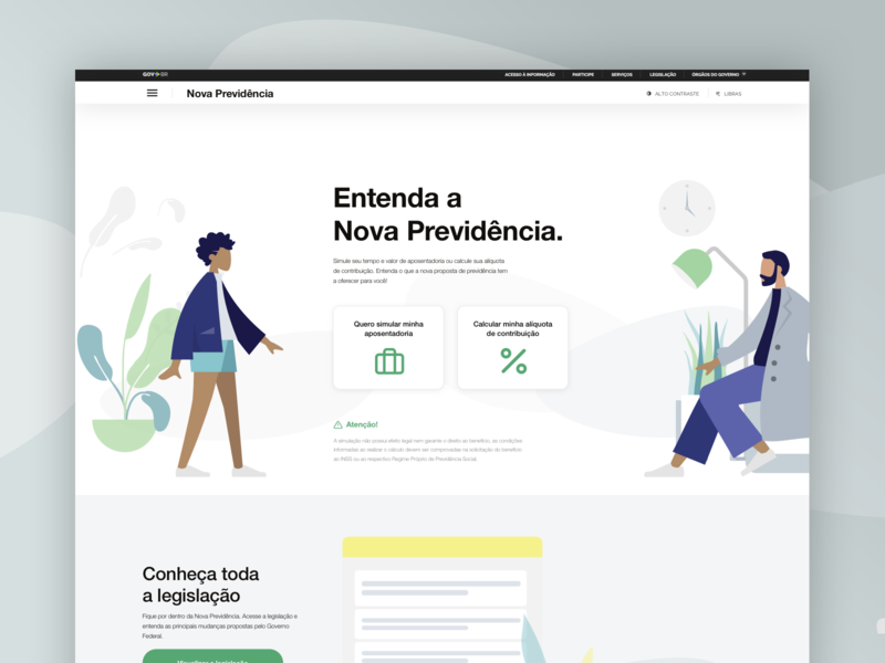 Social security calculator - Website brazil design government mobile responsive social security ui ux website