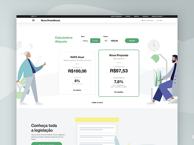 Social security calculator - Website brazil design mobile product reponsive ui ux