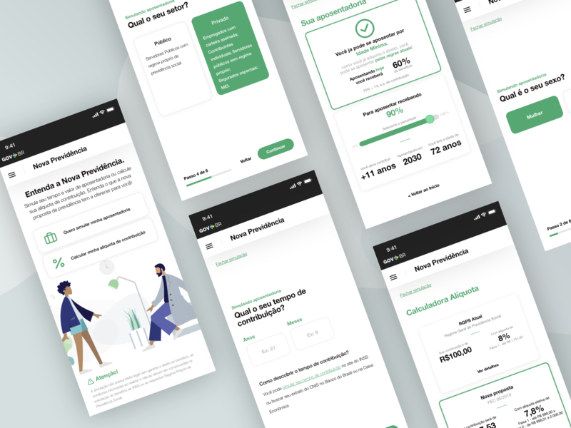 Social security calculator - Mobile brazil design mobile product responsive ui ux