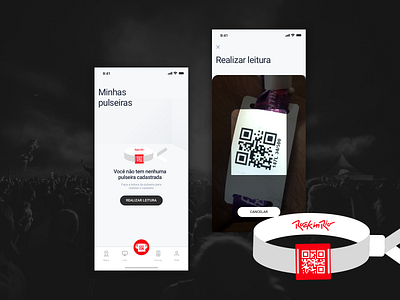 App concept Rock In Rio Festival - Cashless QR Code app ar brazil cashless code design festival mobile money payment product qr qrcode rock rockinrio ui ux
