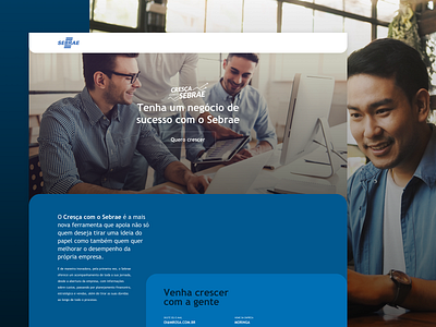 Landing Page - Cresça com o SEBRAE. brazil business design form inbound inbound marketing landing landing design landing page landing page design mobile product research responsive responsive website sebrae ui ux website website design