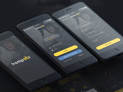 Trampool - UI delivery motorcycle logo ui