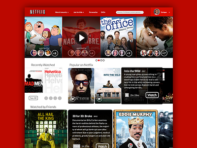 Netflix Redesign design family guy friends mobile movies netflix ui ux