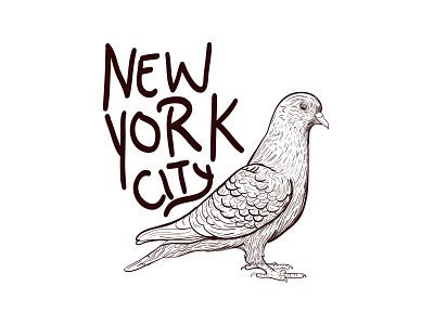 NewYorkCity Pigeon birds lines new york city nyc pigeons t shirt