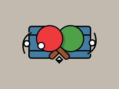 Ping Pong ball blue green paddles pingpong play red wood