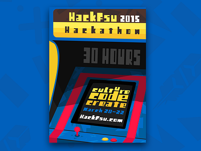 Culture Code Create 90s arcade code create culture flyer fsu hack hackathon hackfsu hours seminoles