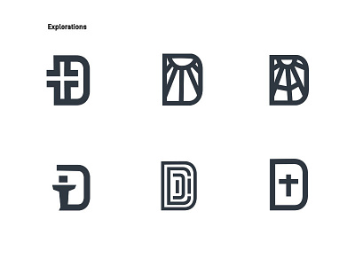 Explorations for Detroit Church brand mark branding church cross d design detroit logo people religion sunshine