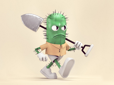 Looking sharp! 3d c4d cacti cactus cactus illustration character mad