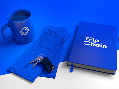 Tripchain | 3D Visual 3d blue c4d car chain cinema4d illustration keys map mock up road travel visual