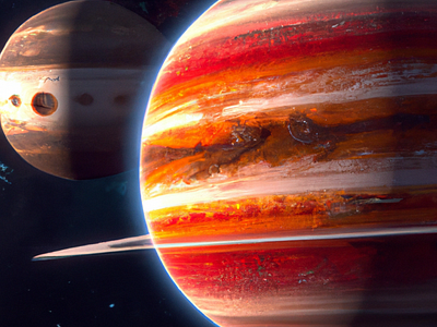 Jupiter, 1st colorful design graphic design great beyond illustration jupiter planets red space