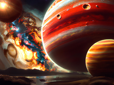 Jupiter, 3rd colorful design graphic design illustration jupiter planets red space