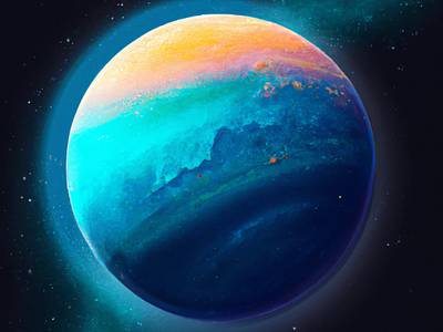 Uranus, 2nd blue cold colorful design graphic design ice illustration planets space uranus