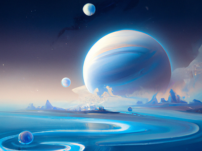 Uranus, 4th big blue blue cold colorful design graphic design icy planet illustration lake of ice planets space uranus
