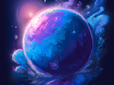 Neptune, 1st big blue colorful design digital art graphic design illustration neptune painted planets space