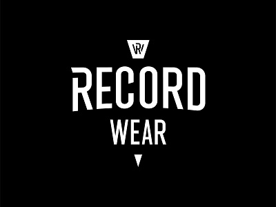Record Wear bold branding lockup logo typography