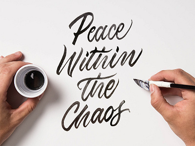 Peace Within The Chaos art colapen design handlettering lettering lockup photography script texture type