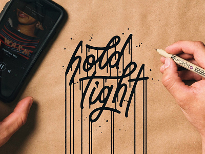 Hold Tight drip font lettering script