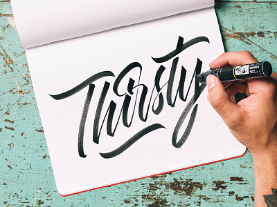 Thirsty graffiti grog lettering photography script texture typography