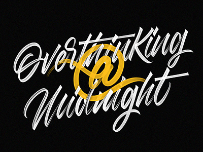 Overthinking at Midnight graffiti lettering procreate texture