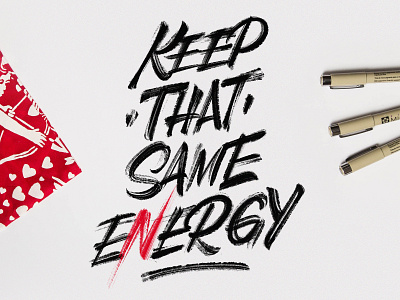 Keep That Same Energy brush lettering mockup procreate texture typography