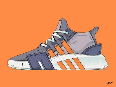 Mecha EQT BASK ADV Orange adidas adidas eqt ai jordan cyberpunk sneakers cyborg sneakers graphic design illustration mecha mecha adidas mecha sneakers nike sneaker illustration sneakers sneakers illustration yeezy