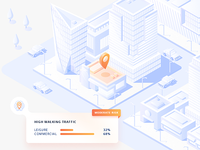 Locus - SaaS Header Preview city downtown illustration isometric landing location map real estate saas smart solution website