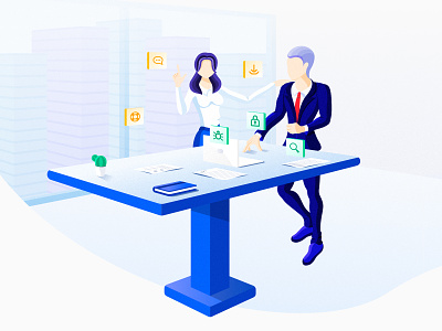 GRC Office and Support affinity app business businessman character compliance governance grc illustration office optimized risk saas security ui vector