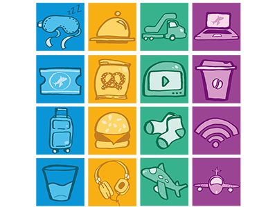Flight themed avatars avatars flying icons illustration