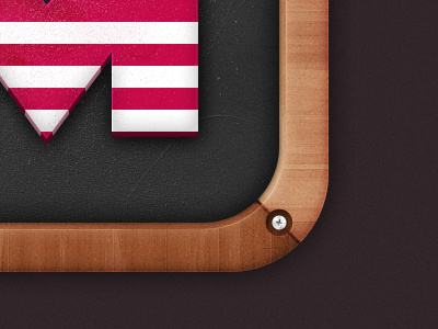 iPad app icon app black blackboard icon ios ipad m metal red white wood
