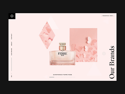Angelini Beauty - Product slider & detail animation fragrances product scroll slider typography ui
