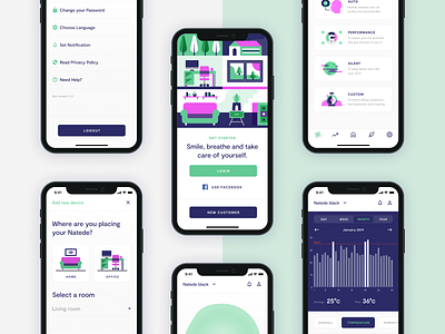 Vitesy Hub - air purifier app air app branding design illustration mobile purifier ui