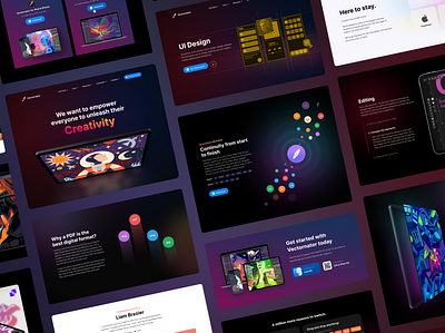 Vectornator | UI components for their landing pages component library design language design system landing pages lift agency ui ui agency ui components ux ux agency website design