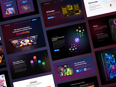 Vectornator | UI components for their landing pages