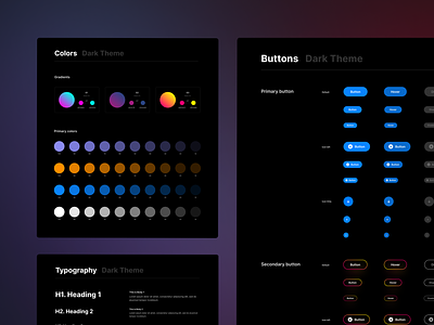Vectornator | Gradients for dark themes component library design system gradients lift agency ui ux