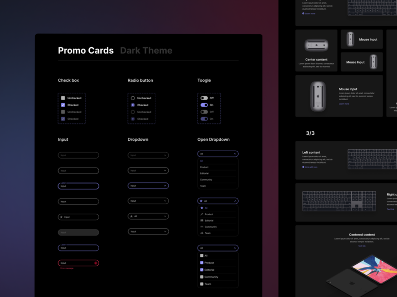 Vectornator | Design System Dark Theme component library dark theme design language design system lift agency ui ux