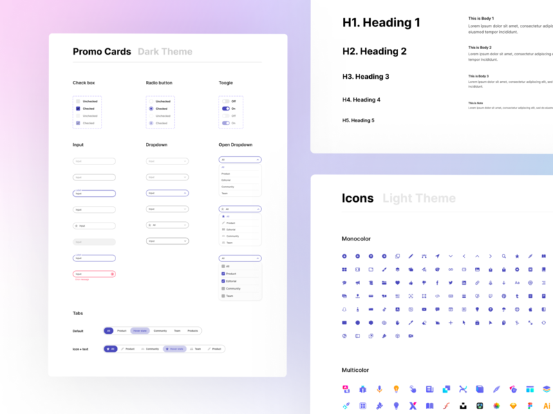 Vectornator | Design System - Light Theme branding component library design language design system lift agency ui