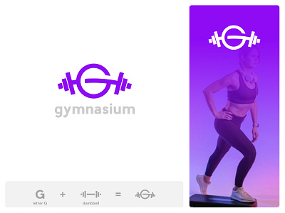 Gym Logo Concept abstract adobe illustrator brand identity branding dumbbells fitness logo gradient gym logo vector