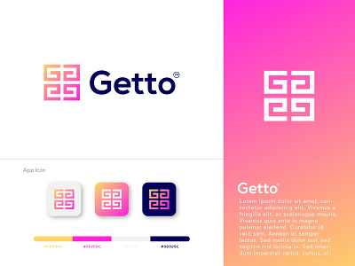 Getto Logo Design abstract adobe adobe illustrator brand identity branding design geometric gradient logo