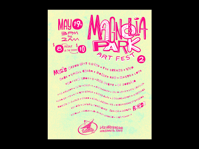 Poster for Magnolia Park Art Fest graphic design illustration lettering music poster