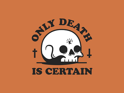 Death Is Certain design illustration skull stickers vector