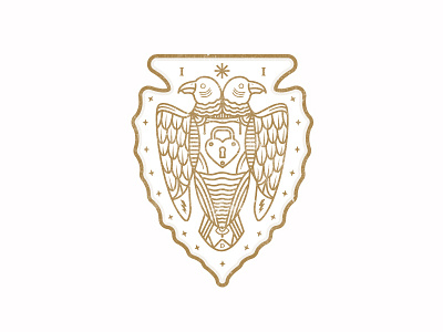 Basileon badge design eagle faceless illustration twohead vector