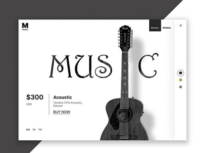 Music Instruments Shop UI Design Concept app branding design graphic design illustration logo typography ui ux vector