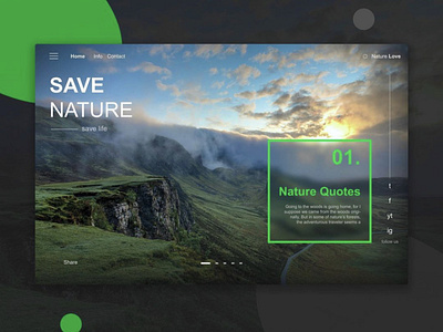 Living With Nature UI Design Concept app branding design graphic design illustration logo typography ui ux vector