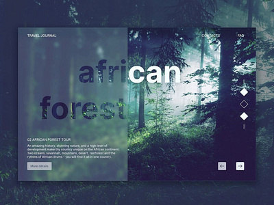 African Forest Page UI Design Concept app branding design graphic design illustration logo typography ui ux vector