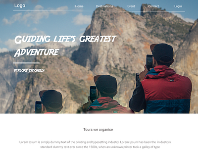 web design for adventure 3d motion graphics ui