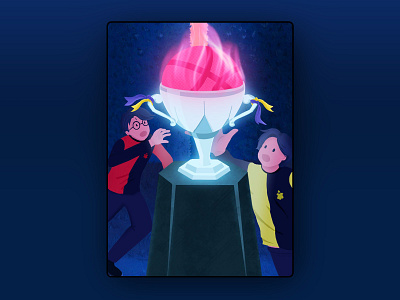 Dribbble Debut: Goblet of Fire cedric diggory debut drawing flat harry potter illustration jk rowling maze minimal night procreate trophy ui vector