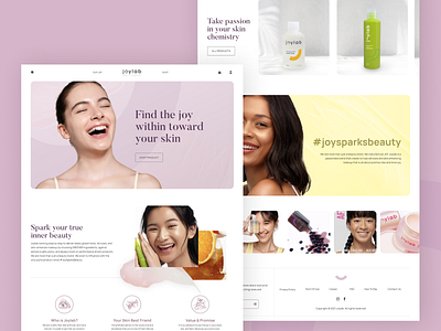 Beauty Commerce Website beauty commerce feminine gel pink logo skin skincare uidesign uiux webdesign website woman
