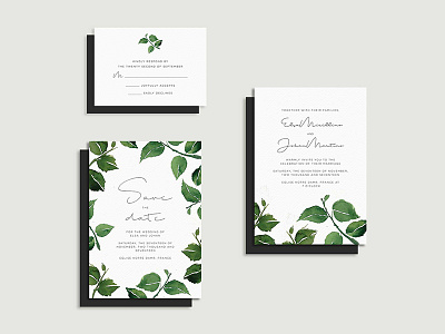 The Rose Leaves spring watercolor wedding collection wedding invitation wedding stationery wedding suite