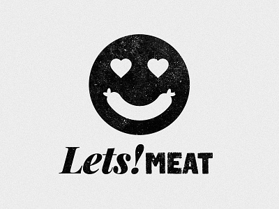 Let's Meat food icon illustration logo meat typography