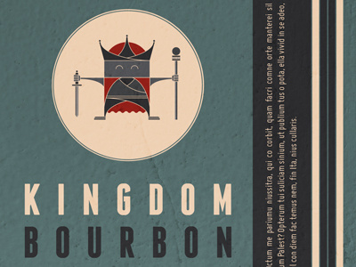 Kingdom Bourbon character illustration layout minimalistic retro